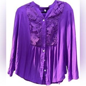 Bohemian style Blouse in purple . New XXL
